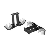 GRADENEVE Double Curtain Rod Bracket Drapery Brackets Aluminium Alloy Black 1 Pair Easy to Install and Fix Curtains Firmly for Home Decor Suitable for Living Room Or Bedroom
