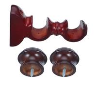 GRADENEVE Double Curtain Rod Brackets 28mm Jaw Width with Wood and Iron Construction Easy Wall Installation for Scandinavian Interiors and Homes