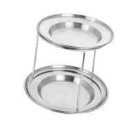 GRADENEVE Double Layer Seafood Holder Serving Platter Stainless Steel Platter for Buffet Cake Display Plate Wedding Cupcake Holder Easy to Clean and Modern Design