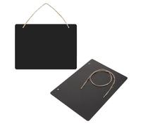 GRADENEVE Double Sided Wooden Erasable Message Board Sign in Black for Restaurants and Offices, Multifunctional Vintage Hanging Chalkboard, Wall Mounted Notice Memo Board