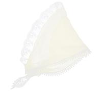 GRADENEVE Elegant Beige Lace Triangle Headscarf for Women, Stylish Cloth Hair Scarf with Delicate Floral Design, Versatile Multi-way Wearing Accessory for Daily and Special Occasions
