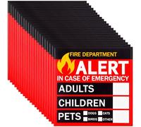 GRADENEVE Emergency Alert Rescue Stickers 20pcs Pet and People Finder Decals Window and Door Emergency Alert Labels for Fire Safety and Rescue Situations