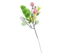 GRADENEVE Foam Speckled Easter Egg Bunny Picks with Flocked Green Stem Soft Colorful Decorations for Spring Festival DIY Floral Arrangements Multifunctional Holiday Accent