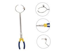 GRADENEVE Foundry Crucible Tong Long Round Clamp for Melting Furnace Casting Smelting Tool with Finger Opening for Precious Metals Handling