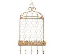 GRADENEVE Golden Iron Jewelry Display Stand Wall Mounted Earring Display Holder and Necklace Organizer for Bedroom and Bedside Creative Chic Storage Rack