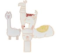 GRADENEVE Handmade Gift for Christmas and Special Occasions Pin Brooch Set Alpaca with Buckle Design 4pcs Alloy Material Cute Animal Badge Clips Scarf Pins and Clips for Bags and Hats