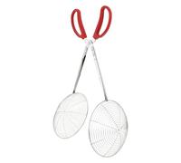 GRADENEVE Heavy Duty Stainless Steel Crab Tongs with Mesh Strainer Long Handle Seafood Tool for Cracking Peeling Serving Lobster and Crab Heat Resistant Kitchen Utensil for Boiling Grilling