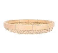 GRADENEVE Khaki Woven Vegetable Basket Handmade from Synthetic Material with Storage and Sifting Rice Function for Snacks and Fruit Suitable for Home and Restaurant Use