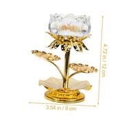 GRADENEVE Lotus Flower Glass Candle Holder High Stability Decorative Table Candlestick for Home and Outdoor Use with LED Compatibility Compact Lightweight Design