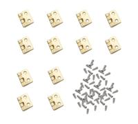 GRADENEVE Miniature Alloy Hinges Mini Hinge Set with 48 Screws 12pcs Lightweight and Safe for Dollhouse Furniture for Display the Mini House Living Room
