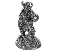 GRADENEVE Miniature White Copper Samurai Figurine Japanese Shogunate Soldier Statue for Micro Garden Terrarium Art Decor Historical Elegance Home Ornament