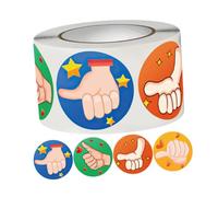 GRADENEVE Motivational Sticker Roll for Boy Girl Positive Round Stickers for Teachers Classroom Rewards Cute Thumb Designs Easy Application Stickers Per Roll Encouragement for Elementary Students
