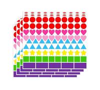 GRADENEVE Multi-Shaped Colour Coding Stickers PVC Adhesive Labels 50 Sheets with Writable for Organizing Tea Coffee Sugar Jars and Moving Boxes in Desk Or Storage Area