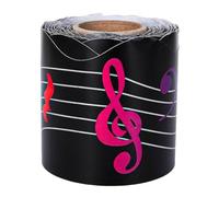 GRADENEVE Music Party Decorations Bulletin Board Borders with Musical Notes, Self-adhesive Copper Sticker, Easy to Clean Black Bulletin Board Trim for Homes and Classroom Use