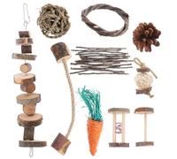 GRADENEVE Natural Small Pet Chewing for Hamsters Rabbits Guinea Pigs Parrots Wear-resistant Teeth Grinding Playthings with Simple Colors and Unique Shapes for Entertainment and Dental Health