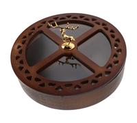 GRADENEVE Nut Tray with Lid - Four-compartment Dry Fruit Storage Box in Walnut Color, Food Storage Container for Snacks, Candy, and Nuts - Kitchen and Living Room Serving Platter