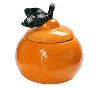 GRADENEVE Orange Shaped Ceramic Tea Jar for Tea Candy Storage Decorative Jar with Lid Gifting for Kitchen