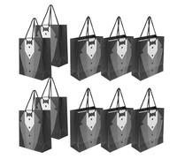 GRADENEVE Paper Bags with Handles Black 10pcs Elegant and Sophisticated Design Versatile Use and Convenient Carrying for Packaging Supplies and Present Wrapping for Weddings and Valentines