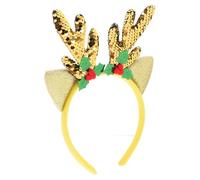 GRADENEVE Pink Christmas Sequin Headband with Antler Decoration, Fabric Material, Eye-catching Design for Boys at Birthday Parties and Cheer Props Random Color