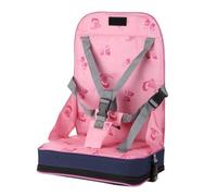GRADENEVE Portable Folding Booster Seat for Dining Table, Adjustable Pink Chair with Easy to Clean Fiber Cloth and Nylon Material, Comfortable Sponge Cushion
