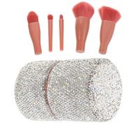 GRADENEVE Portable Makeup Brush Organizer with Lid and Holder, Luxury Rhinestones Plastic Travel Makeup Brush Set with Strong Durability, for Home and Occasions