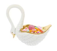 GRADENEVE Premium Resin Swan Desktop Tray Key Holder Organizer for Jewelry and Trinkets Thickened Nordic-style White Swan Sculpture with Storage Space Decorative Entryway Dish for Watch Keys