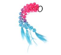 GRADENEVE Rainbow Bubble Twist Braided Ponytail Hair Extension, Long Lightweight Synthetic Braids with Hair Tie, Colorful Rainbow Crochet Braids for Party and Daily Wear