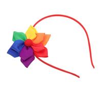GRADENEVE Rainbow Flower Headband Boho Floral Ribbon Hairband for Women Soft Cloth Material Comfortable Fit Vibrant Rainbow Design for Festival Party Spring Events Casual Wear