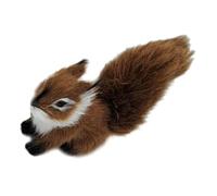GRADENEVE Resin Squirrel Figurine Garden Ornament with Soft Artificial Fur Compact Miniature Sculpture for Outdoor Lawn Home Party and Festival Decoration
