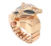 GRADENEVE Ring Watch Ladies Women Finger Ring Watch Unique Diamond Decor | Zinc Alloy, Black Finish, Smooth Surface, Easy to Wear, Decorative Effect Random Color