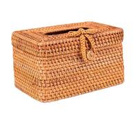 GRADENEVE Rustic Hand-woven Tissue Box Holder Natural Napkin Storage Organizer for Home Office Bathroom Desktop with Butterfly Buckle Fits Tissue Types Farmhouse Style Decor