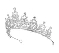 GRADENEVE Silver Rhinestone Princess Headpiece for Women Featuring Secure Fit and Comfortable to Wear Alloy Material, for Birthday Parties and Weddings Hair Accessories