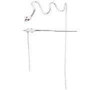 GRADENEVE Silver Snake Hair Pin with Long Tassel Dangle Gradient Rhinestone Zirconia Hair Stick Chinese Style for Styling