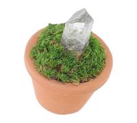 GRADENEVE Simulated Plants Decoration Quartz Crystals Artificial Potted Plants for Indoors Crystal Tower with Natural Stone Ceramic Bonsai Planter White Tree Shape Realistic