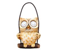 GRADENEVE Simulated Swing Owl Solar Light Outdoor Resin Lamp Adornment for Garden Patio Fence Walkway Energy-Saving Hanging Decorative Night Lamp with Adorable Owl Shape Design