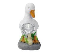 GRADENEVE Solar Powered Duck Resin Garden Light Outdoor Animal Ornament Solar Lamp for Fence Lawn Patio Decoration