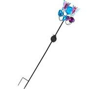GRADENEVE Solar Powered LED Light Wind Spinner for Garden and Courtyard, Blue Metal Insect Pattern Ip44 Waterproof Solar Panel, Elegant Outdoor In-ground Decorative Light for Lawn and Path