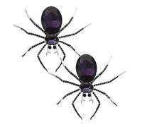 GRADENEVE Spider Brooch Easy to Pair with Rhinestone Crystal Decoration 2pcs Vintage Inspired Bling Halloween Spider Lapel Pin Alloy Jewelry Accessory for Skirt, Bag, for Women and Men