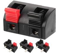 GRADENEVE Stereo Speaker Wire Terminal Connectors with Spring-loaded Push-release Design 4pcs 2-pin Plastic and Metal Construction, Easy Installation and Pole Identification for DIY Audio