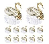 GRADENEVE Swan Wedding Candy Boxes 12Pcs Plastic Silver Treat Holders for Party Favors and Wedding Souvenirs