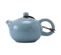 GRADENEVE Teapot Kungfu Tea Pot Elegant Ceramic Porcelain 200ml Heat-Resistant Portable Round Shape, Simple Style for Office and Hotel Use