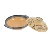 GRADENEVE Terracotta Clay Cooking Pot with Lid 450ml Rustic Earthenware Casserole for Authentic Flavor Enhancement and Versatile Cooking Performance, for Dinner Table and Restaurant Use