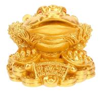 GRADENEVE Three-legged Money Toad Statue Gold Feng Shui Charm for Wealth Small Chinese Cornucopia Figurine Dining Table Centerpiece and Office Decor