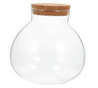 GRADENEVE Transparent Round Glass Micro-landscape Bottle with Cork Stopper Eco Terrarium Jar for Succulents and Moss Plants Decorative Storage Container for Home and Office