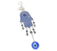 GRADENEVE Turkish Blue Eye Charm Evil Eye Hanging Ornament with Elephant Hand Design Alloy and Glass Wall Decor for Keychains Doors Windows Unique Protection and Lucky Home Decoration