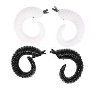 GRADENEVE Two Pairs of Artificial Sheep Horns Hairclip in Black and White Plastic Lightweight Hairpin for Fancy Dress Party Or Day of The Dead Costume, Unique Fashion Hair Accessories