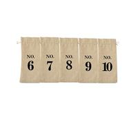 GRADENEVE Vintage European Style Linen Wine Bottle Bags Set 15x35cm Numbered 1-10 Burlap Drawstring Pouches for Wedding Wrapping, Party Bottle Tote Bags, Reusable Travel Wine Carriers