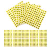GRADENEVE Waterproof Number Stickers Yellow Coated Adhesive Stickers 100 Sheets with High Performance and Great Reliability for Office, School, and Home Organisation