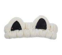 GRADENEVE White Cat Ears Face Wash Headband for Women, Soft Cloth Material, Easy to Put and Take, No Hair Pulling, for Facial Cleansing and Travel Use