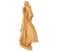 GRADENEVE Wooden Couple Kissing Statue Desktop Ornament Wear-resistant Romantic Figurine for Valentine's Wedding Anniversary Home Decoration